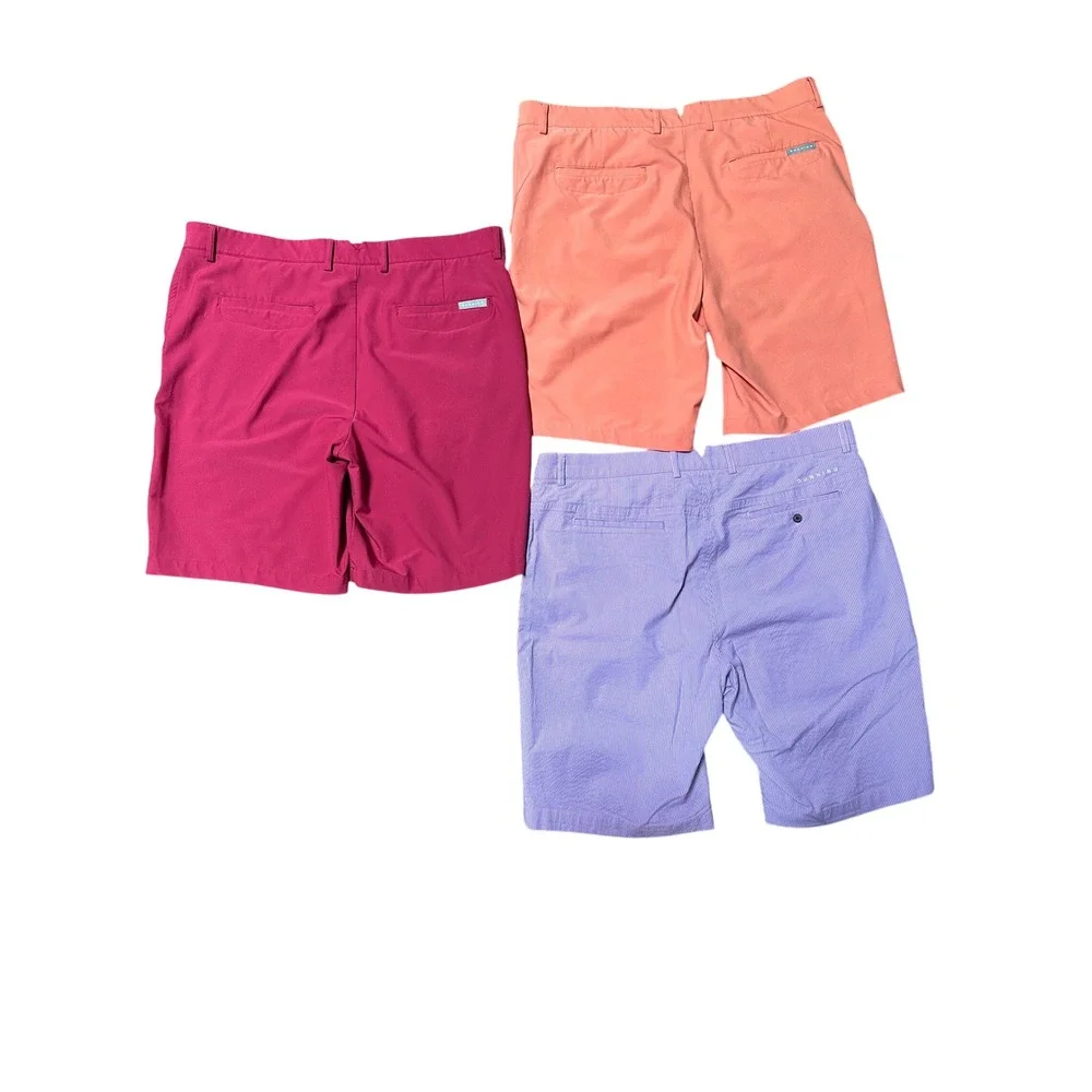 Lot 3 Dunning Mens Golf Shorts Performance Stretch Pink Orange Purple Size 38
